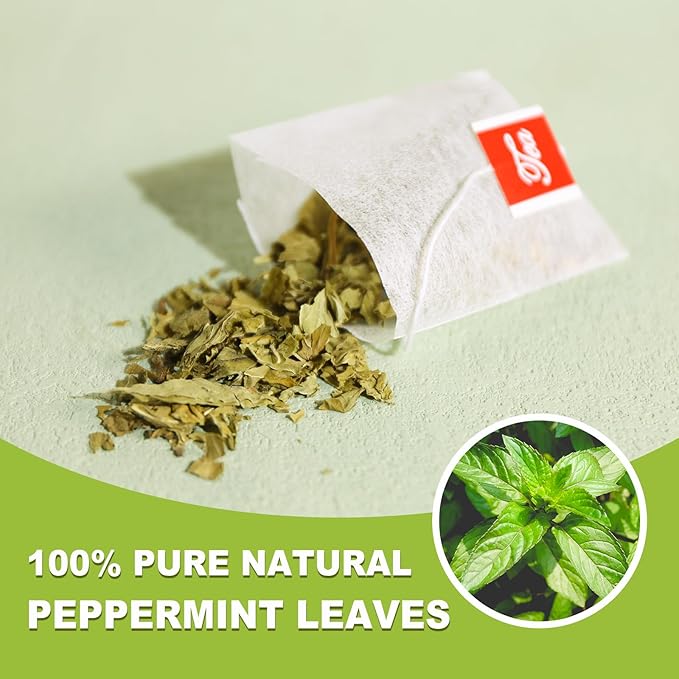 TEARELAE - Peppermint Tea Bags, 80 Count - 100% Pure Peppermint Leaves - Non-GMO - Naturally Caffeine-free Herbal Tea - Support Digestion & Natural Breath Freshener - Bloomnest