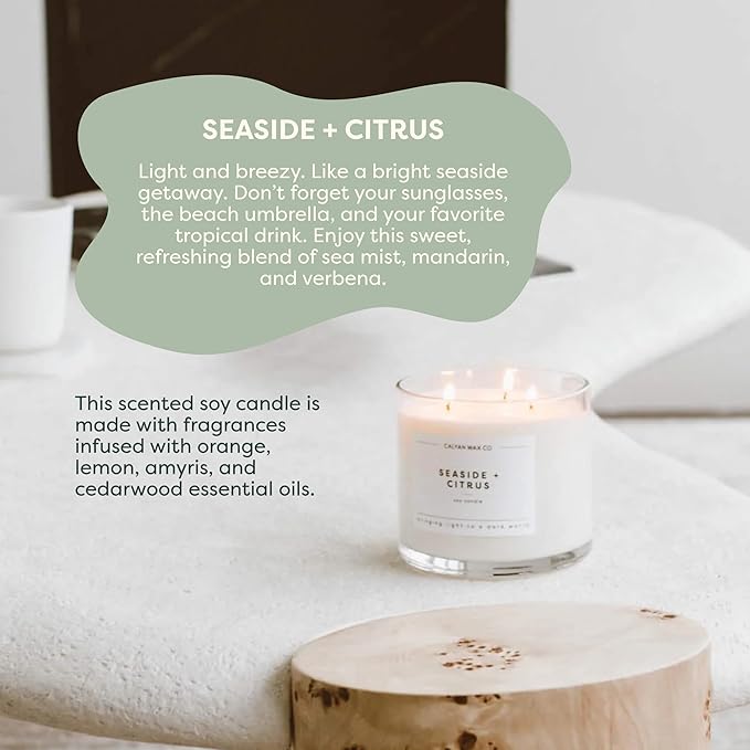 Calyan Wax Co. Everyday Scented Candle Set, Bundle of 4 Scented Candles, Bulk 3 Wick Candles, Non Toxic & Vegan Soy Wax, Candle Gift Set, 43 Hour Burn Time, 14.9oz Each - Bloomnest