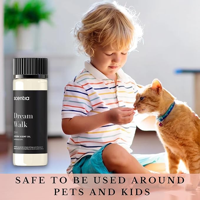 Scentia Hotel Diffuser Oil Inspired by The Hotel Scent - 20 ml 0.67 fl oz - Essential Oil Blend White Tea, Cedarwood & Amber Notes for Aromatherapy Diffusers and Humidifiers - Dream Walk - Bloomnest