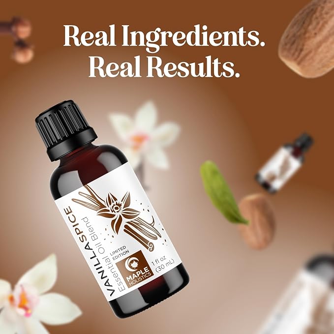 Vanilla Essential Oil Blend for Diffusers - Vanilla Spice Aromatherapy Essential Oil for Diffusers Baths Candles Soaps & DIYs Made with 100% Pure Oils Nutmeg Cinnamon Cardamom & Clove - Bloomnest