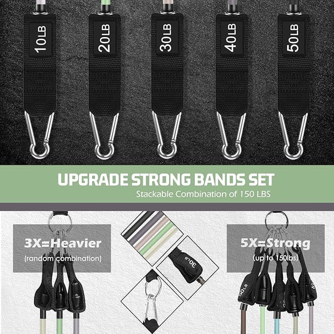 VEICK Resistance Bands, Exercise Bands, Workout Bands, Resistance Bands for Working Out with Handles for Men and Women, Exercising Bands for Fitness Weights Work Out at Home - Bloomnest