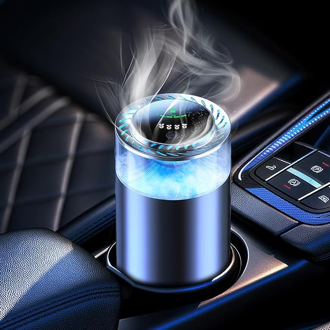 Smart Car Air Freshener & Car Diffuser with Auto On/Off, RGB Light (Scent Lasts 3 Months) - Aroma para Carros for Men, Women, Office & Bedroom（Cologne） - Bloomnest