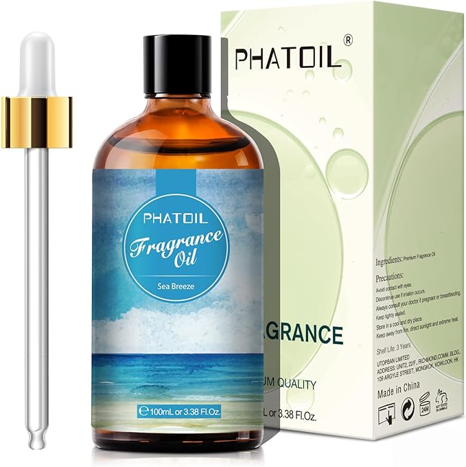 PHATOIL 3.38FL.OZ Sea Breeze Fragrance Oils for Aromatherapy, Essential Oils for Diffusers for Home, Perfect for Diffuser, DIY Candle and Soap Making, DIY Scented Products - 100ml - Bloomnest