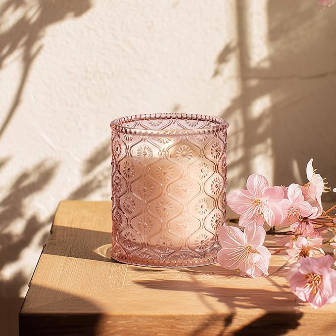 LA JOLIE MUSE Cherry Sakura Candle - Cherry Blossom, Rose, Sandalwood | 6 oz Natural Soy Wax | 40 Hours Clean Burn | Floral Scented Candle | Gift-Ready for Hosts & Gatherings - Bloomnest