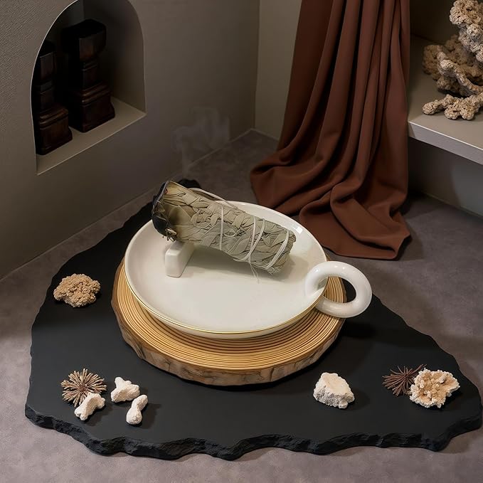 Handmade Ceramic Palo Santo Holder Burner & Sage Holder - Mini Tabletop Chiminea Burner Tray with Ash Catcher, Decorative Incense Holder for Spiritual Meditation & Yoga - Bloomnest