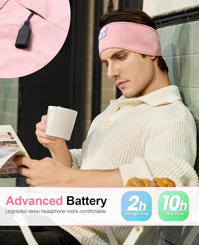 Sleep Headband - Bluetooth Sleeping Headphones for Side Sleepers, Wireless Eye Mask Tech Gadgets Gifts for Women & Men - Bloomnest