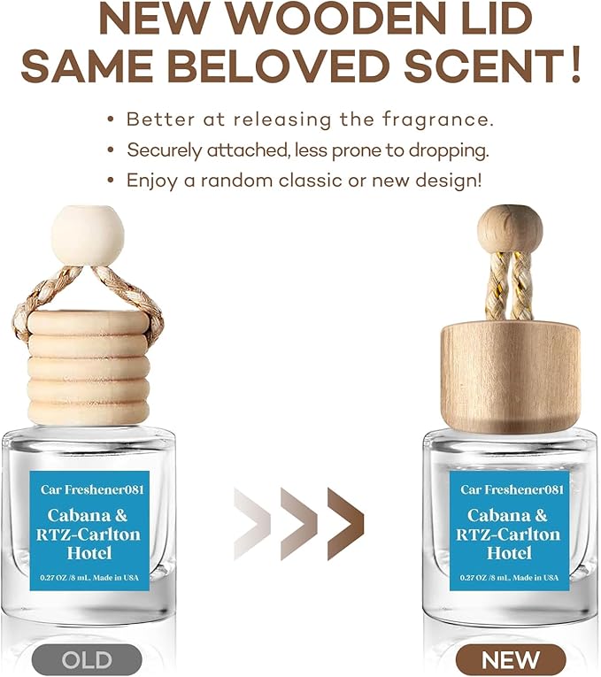 C Classy Car Air Freshener Hanging 2 Pack, Cabana Hotel Scent Essential Oil Diffuser for Cars, Long-Lasting Fragrance,Cute Car Accessories, C ar Air Fresheners for Women & Men Gift, Made in USA - Bloomnest