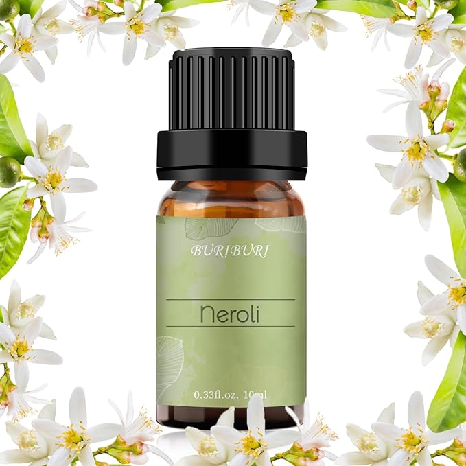 Neroli Organic Essential Oil 100% Pure, Undiluted, Natural, Aromatherapy Orange Blossom Oils 10ML BURIBURI