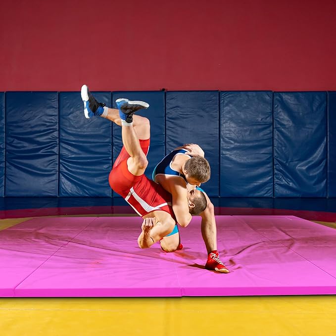 BalanceFrom 10x4 Feet 4-Panel Folding Gymnastics Mat – 2-Inch Thick Pad with Vinyl Surface and Carrying Handles for Tumbling, Yoga, Pilates, Home Workouts, and Martial Arts - Bloomnest
