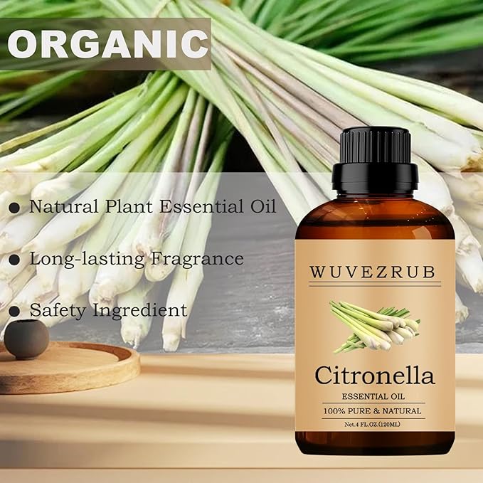 Citronella Essential Oils, 120ML Pure and Natural Essential Oil for Aromatherapy Diffuser - 4 Fl Oz - Bloomnest