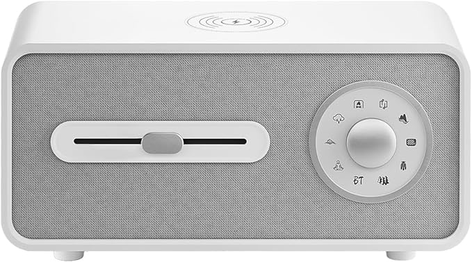White Noise Sound Machine for Sleeping,9 Natural and Soothing Sounds,Wireless Charger,Music Play for Bedroom and Outdoor,White Noise Sound Machine for Baby,Kids,Adults