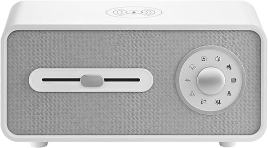 White Noise Sound Machine for Sleeping,9 Natural and Soothing Sounds,Wireless Charger,Music Play for Bedroom and Outdoor,White Noise Sound Machine for Baby,Kids,Adults