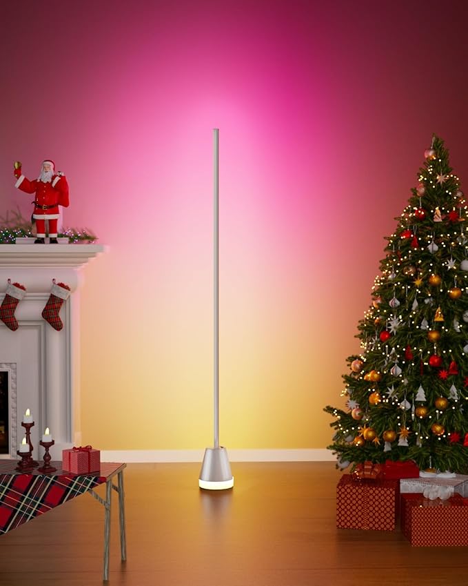 Keepsmile Smart RGB LED Corner Floor Lamp,172 LEDs Bright Standing Lamps for Living Room with APP and Remote,Modern Floor Lamp with Music Sync and 16 Million Colors, Ambient Lighting for Bedroom White - Bloomnest