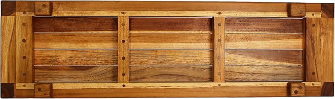 EcoDecors, 34 inch, with LiftAid Handles, Bath Tray for Tub, Bath Tub Tray Wood, Bathtub Table, Caddy for Bathtub in Natural Teak - Bloomnest