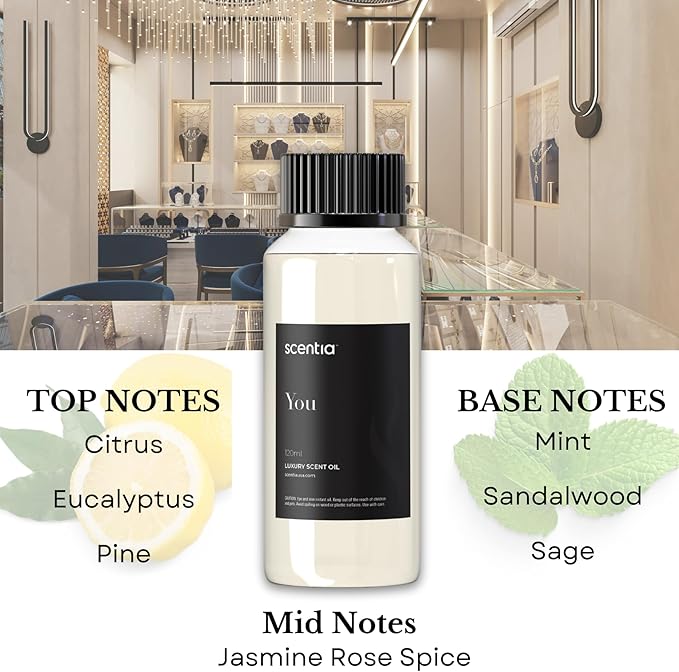 Fierce-Inspired Diffuser Oil - Scentia You Fragrance Oil Perfume Dupe - 120 mL, 4 Fl oz Diﬀusers - A and F Inspired. Natural Essential Scented Oil for Aromatherapy, SPA and Home, Mothers Day Gift Scentia