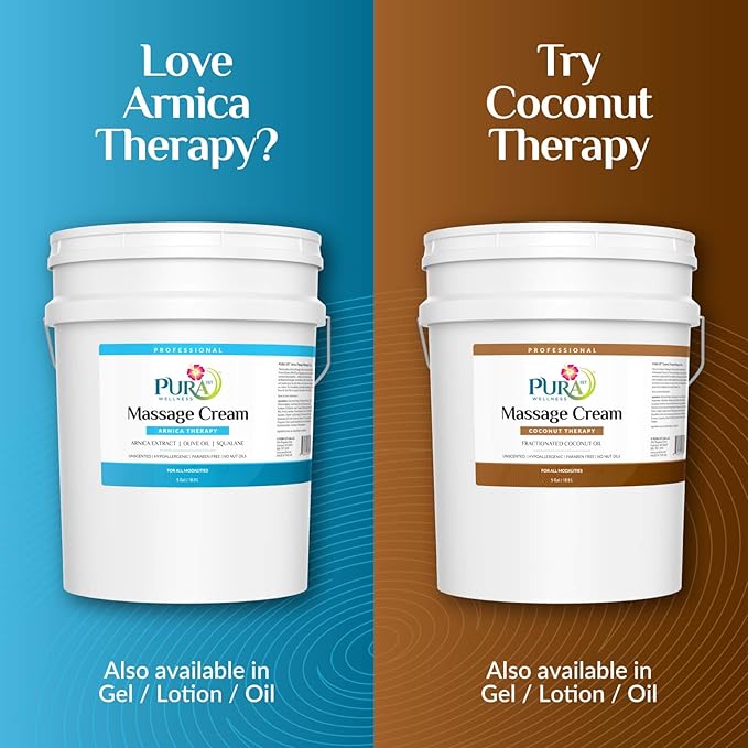 Wellness Professional Arnica Therapy 5 Gallon Massage Cream, Arnica Cream for Bruising, Olive Oil, Arnica Extract, Unscented, Hypoallergenic, Natural, Moisturizing & Hydrating, Deep Tissue - Bloomnest