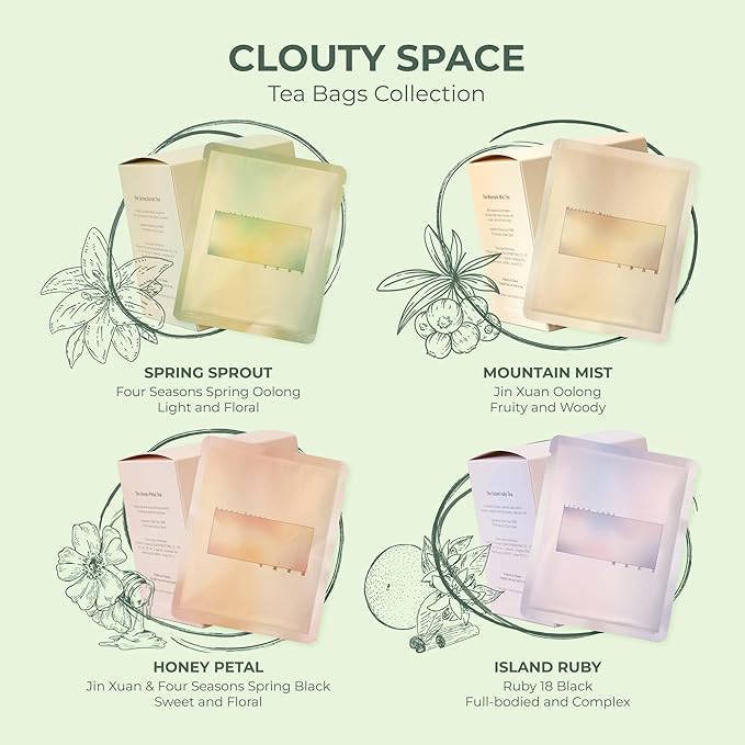 Clouty Space, Authentic Taiwan Black Tea, Farm Direct, Floral Aftertaste, Honey Petal, 10 Tea Sachets (30g) - Bloomnest