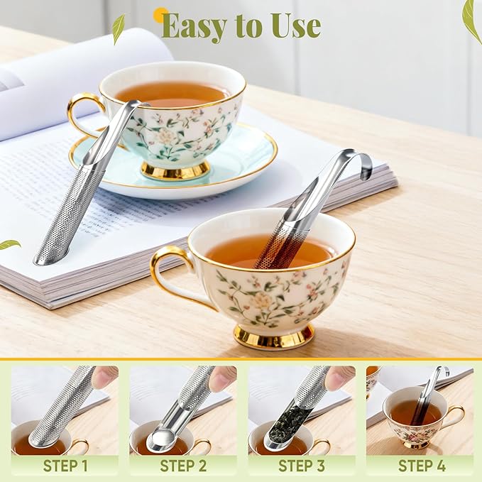 2 Pcs Tea Infuser, Tea Diffusers for Loose Tea with Teaspoon Tea-tweezers Steel Wire Cloth, for All Kinds of Tea - Bloomnest