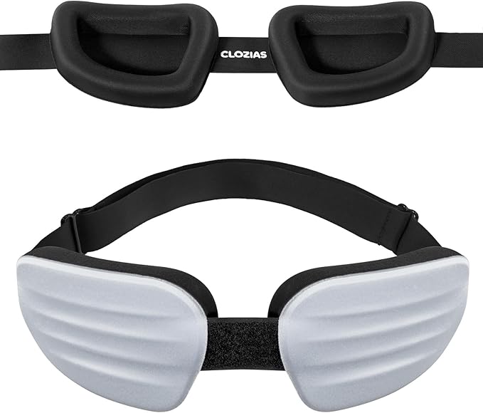 CLOZIA Sleep Mask for Men Women, Adjustable Hydrating Dry Eye Mask, 100% Blocking Eye Masks for Sleep, Soft Comfortable for Travel & Shift Work, Gray - Bloomnest