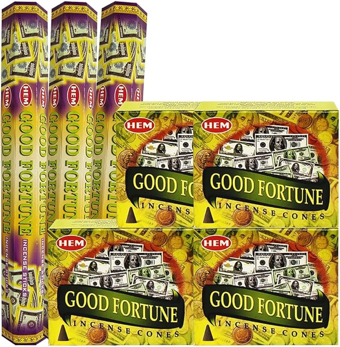 Good Fortune Incense Sticks and Cone Incense Holder Variety Pack Bundle insence insense insienso TRUMIRI