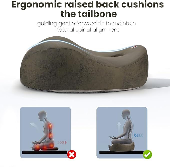 Meditation Cushion & Floor Pillow Seat - Ergonomic Comfortable Memory Foam Set Relieves Numbness Tailbone & Hip Pain from Long Sitting, idea for Reading, Yoga. - Bloomnest
