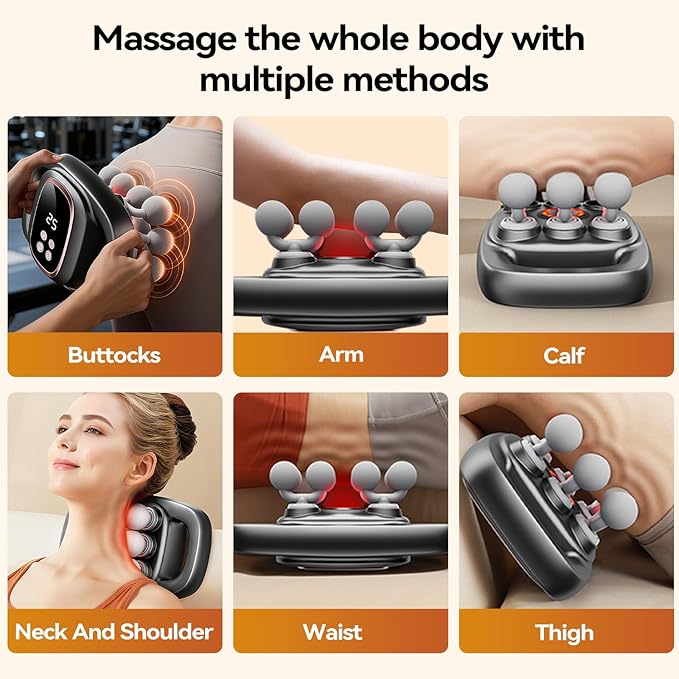 12 Head Massage Gun Deep Tissue with 3 Model & 30 Levels, Cordless Quiet Back Massager for Pain Relief Deep Tissue, Neck Massager Birthday Gifts for Men - Bloomnest