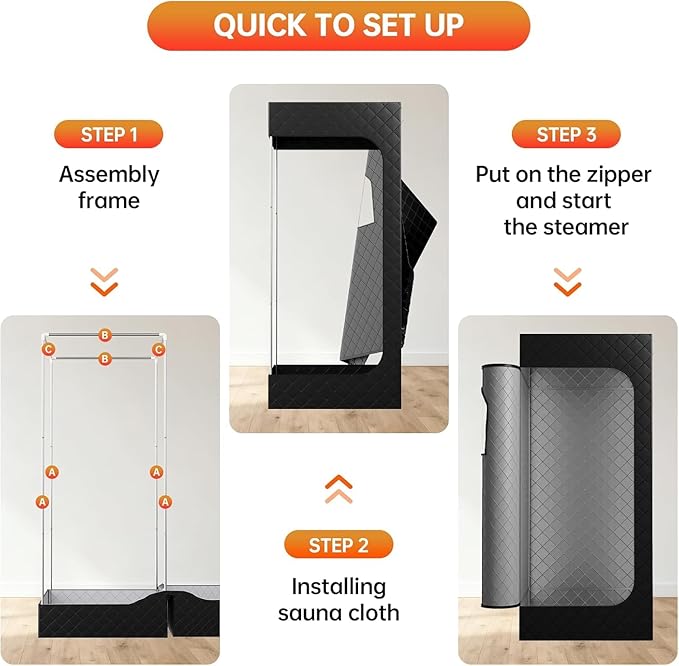 Infrared Sauna Box, Portable Sauna with 660nm Red Light Therapy & 850nm,5-Layer Waterproof, 3L 1300W Steamer,Folding Chair,for Home Sauna Spa Personal Saunas Tent Indoor Outdoor Bloomnest