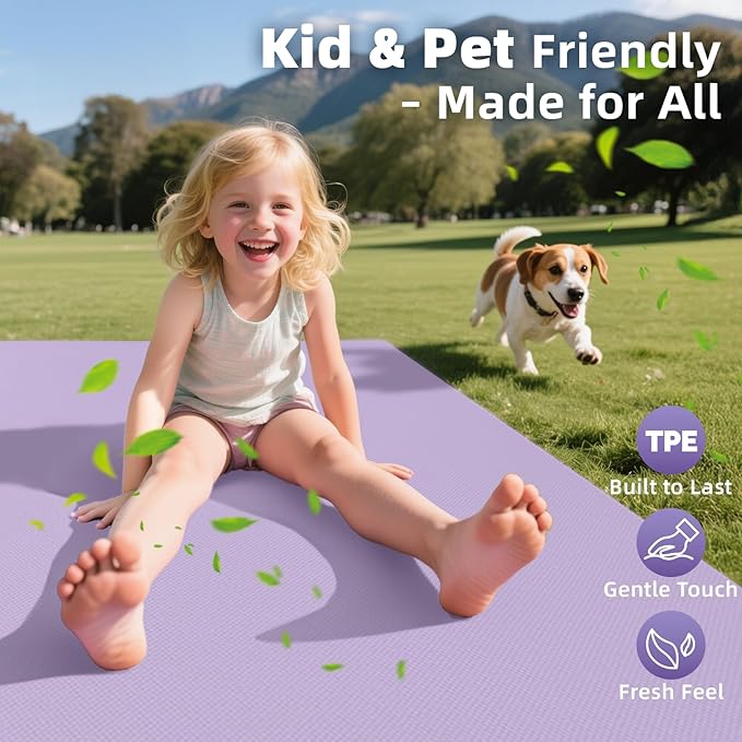 Extra Large TPE Yoga Mat 72"x35" / 78"x57" - Wide Non-Slip Mat for Yoga, Pilates & Home Gym, 6mm Thick Cushion for Comfort & Balance, Waterproof, Easy to Carry with Strap or Bag for Solo or Partner Workouts