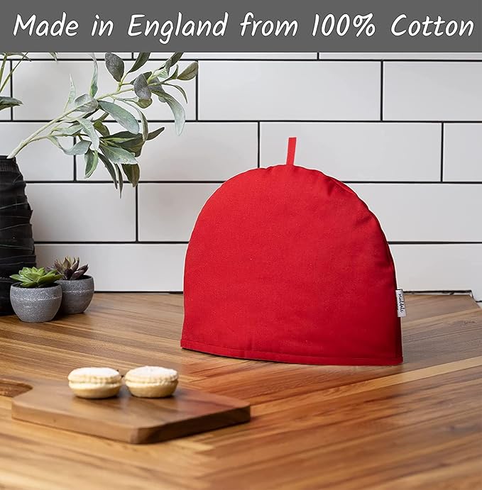 Muldale Large Tea Cozy for Teapot Insulated - Jubilee Red - 100% Cotton Extra Thick Wadding - Designed in England - Tea Cozies Covers Fit 1 to 6 Cup - Bloomnest