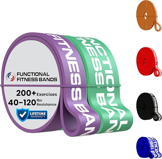 Pull Up Assist Bands Set by Functional Fitness. Heavy Duty Resistance and Assistance Training Band - Bloomnest