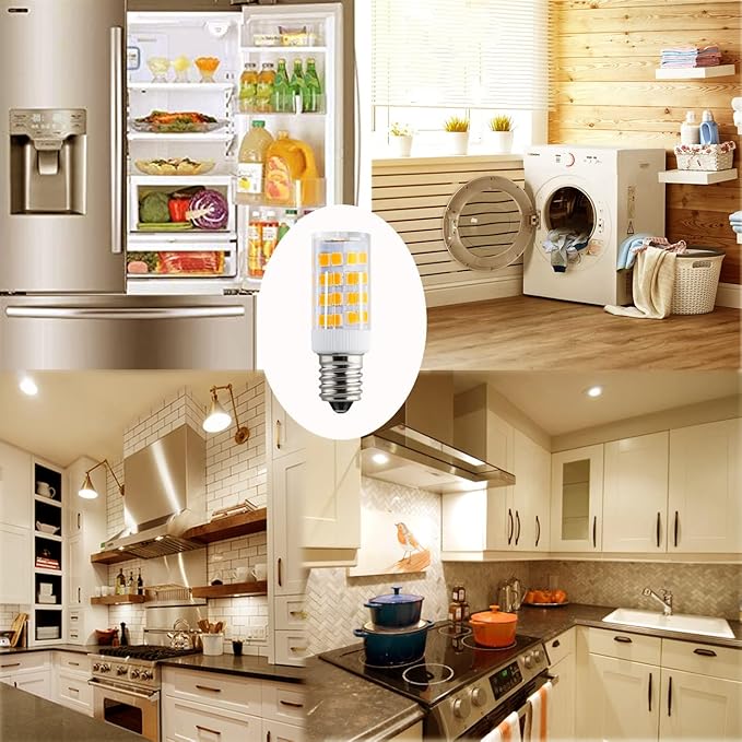 KAKEMONO E12 LED Candelabra Light Bulbs 4W, 40W Halogen Equivalent, Warm White 2700K C7 T4 120V for Ceiling Fan, Chandelier, Pendant Lighting, Salt Lamp - Non-dimmable, 2 Pack - Bloomnest