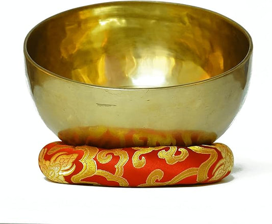 Tibetan Singing Bowl, Handcrafted Singing Bowl for Meditation, Prayer & Holistic Healing, Yoga Accessories, 7" Sound Bowl with Wooden Striker, Artisanal Pouch & Cushion - Bloomnest