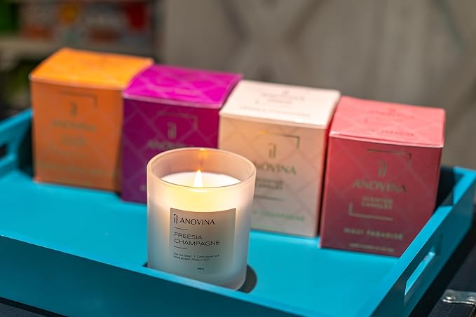 Champagne Toast Candle Gift – Luxury Freesia & Champagne Scent – Scented Candles for Women – Aromatherapy Candle Gift Box – Made in USA – Brown Glass Jar - Bloomnest