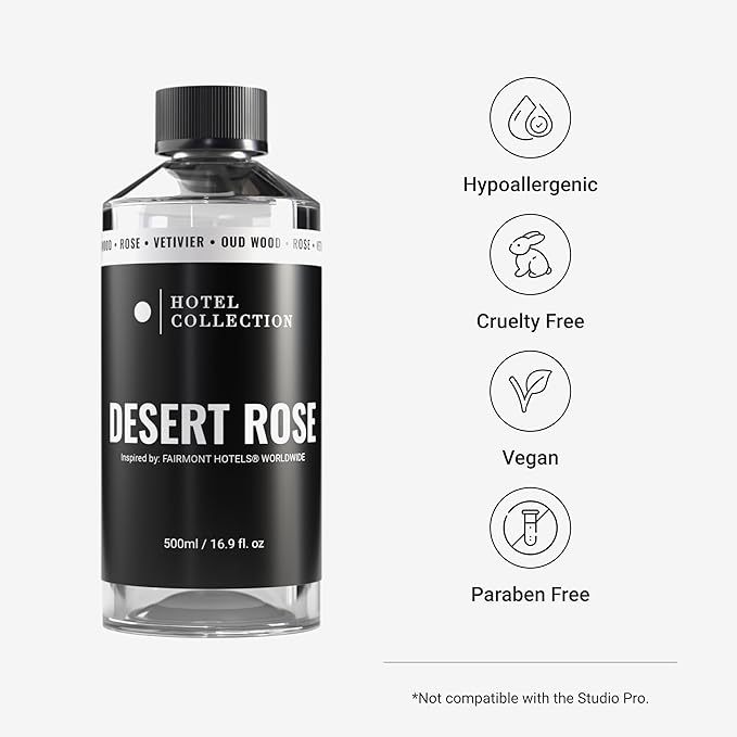 Hotel Collection Diffuser Oil - Desert Rose - Aromatherapy Essential Fragrance Oil - Floral Rose, Sweet Praline, Wood & Vetiver - 500mL 16.9 Fl oz - Bloomnest