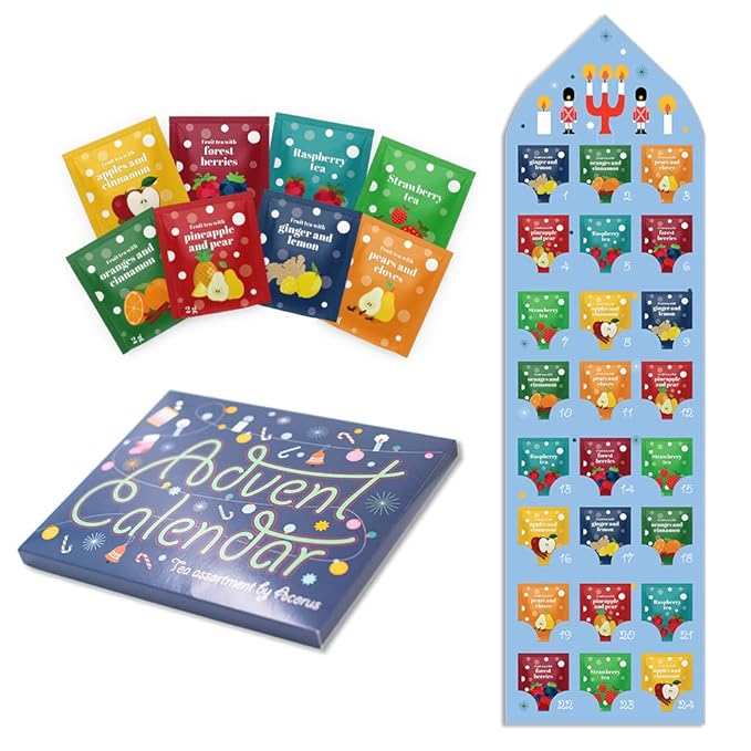 Tea Advent Calendar 2025 by Acorus – 8 Christmasy flavors – 24 tea bags For The Christmas Countdown – Gift Idea For Festive Winter Period - Bloomnest