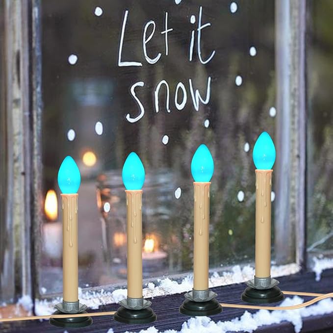 SUNSGNE C7 Blue Christmas Incandescent Light Bulbs, 5 Watt E12 Candelabra Base - Great for Patio, Night Lights, Chandelier Light Bulbs, Candelabra Bulbs, Christmas Decoration, Pack of 25 - Bloomnest