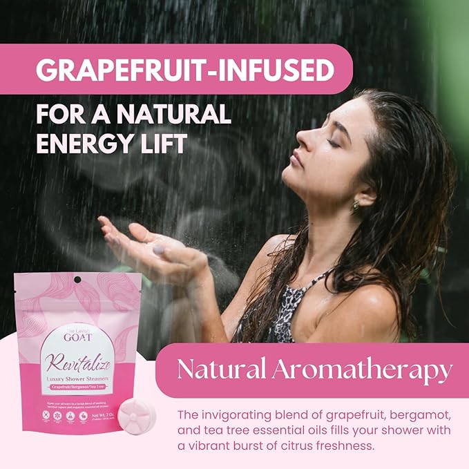 TLG Revitalize Shower Steamers Aromatherapy 7 Pack – USA Made with Menthol, Grapefruit, Bergamot & Tea Tree Essential Oils – Long-Lasting Citrus Shower Bombs – Gift for Men & Women - Bloomnest
