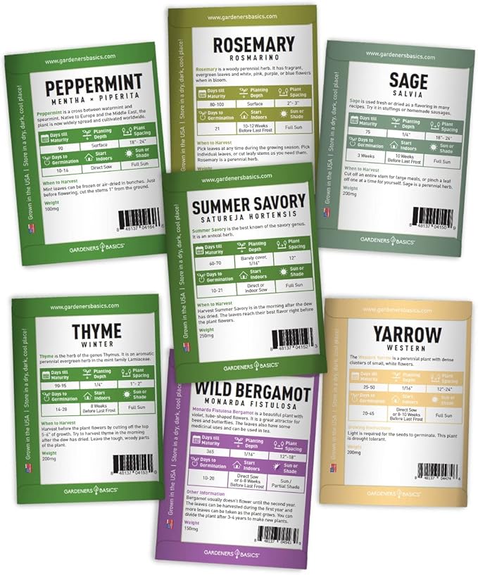 35 Medicinal & Culinary Herb Seeds Variety Pack – Heirloom Non-GMO Garden Kit for Indoor, Outdoor, or Greenhouse Growing – Apothecary, Tea & Cooking Herbs – Premium Gift for Gardeners & Homesteaders - Bloomnest
