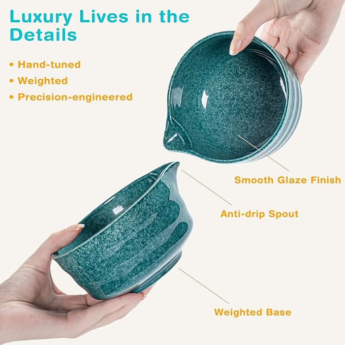Premium Matcha Ceremony Set – Complete 9-Pcs Ritual Kit – Presented in Luxury Magnetic Gift Box, Perfect for Gifting or Self-Care (Parrot Green) - Bloomnest