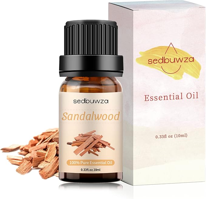 Sedbuwza Sandalwood Essential Oil, Pure Organic Sandalwood Fragrance Oil for Diffuser, Humidifier, Soap, Candle, Perfume Sedbuwza