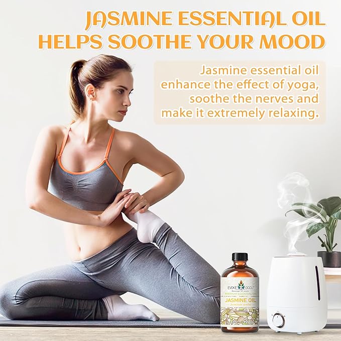 EVOKE OCCU Jasmine Essential Oil for Cleaning, Air Freshening, Relaxing, Add to Spray and Diffuser - 4 Fl Oz - Bloomnest