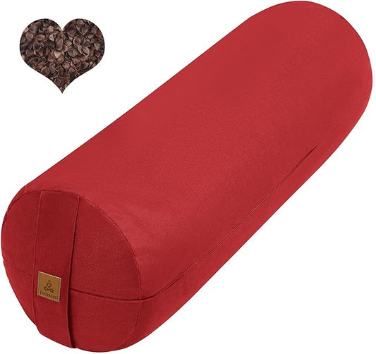 Organic Buckwheat Bolster(24X9 in) Yoga Bolster Supportive Yoga Cushion for Restorative Yoga Accessories Meditation Pillow Reading Pillow Floor Pillow Large Round Cylinder - Bloomnest