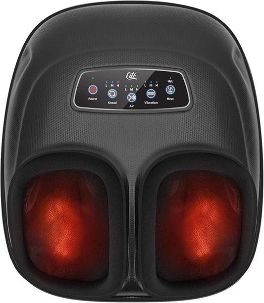 CILI FSA Eligible HSA Shiatsu Foot Massager Machine,Electric Heated Feet Massager for Plantar Fasciitis, Kneading Vibration Compression, Detachable Sleeve,Christmas Gifts for Dad Men - Bloomnest