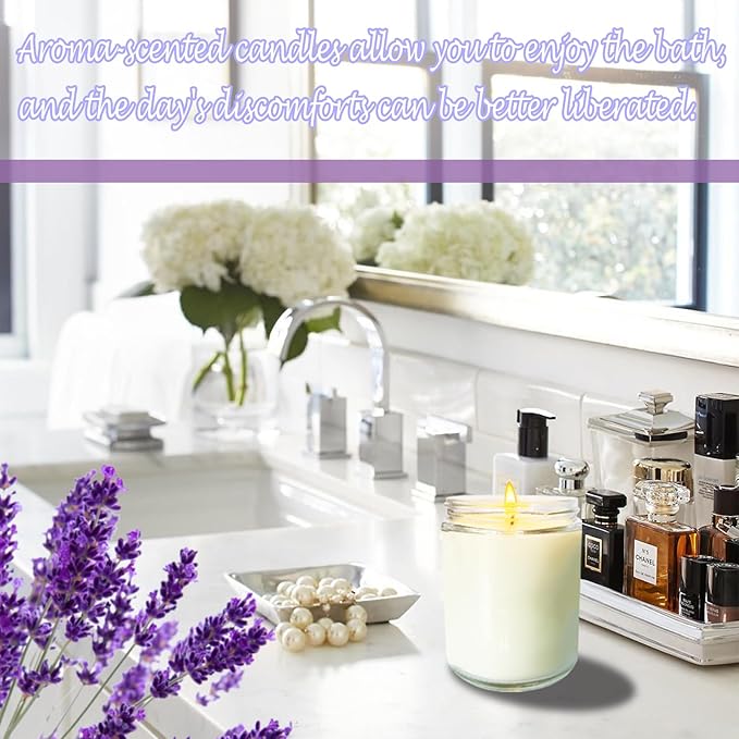 24 Pcs 6 Oz Lavender Scented Soy Candles Set,Mason jar Bulk Candles for Gifts,Aromatherapy Candle,Great Stress Relieving Scented Candle for Girls as a Gift for Birthdays, Weddings and More! - Bloomnest