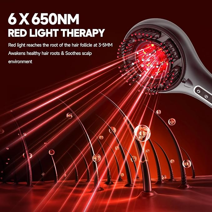 Morfone Upgrade 3 in 1 Electric Scalp Massager Brushes, Hair Oil Applicator, IPX7 Waterproof Scalp Massager Comb, Cordless & Portable Adjustable Modes for Men Women (Gray) Morfone