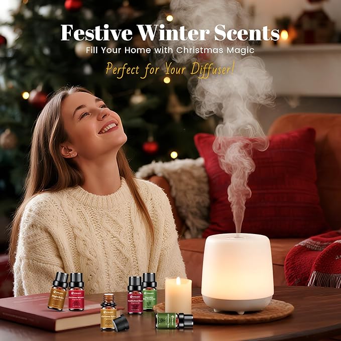 Fragrance Oil Christmas Set, Jingle Bells, Christmas Wreath, Xmax Tree, Gingerbread, Spice, Vanilla Bean Noel, Scents for Candle Soap Making Supplies, Essential Oil for Home - Bloomnest