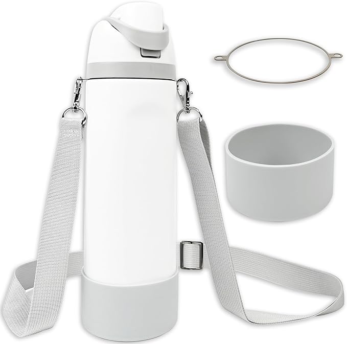 Silicone Boot Set for Owala Water Bottle 24 oz, 32 oz, 40 oz - Includes Non-Slip Sleeve, Shoulder Strap & Handle Strap, Perfect Owala Accessories, Fits Owala Tumbler, Owala FreeSip, Candy Coated SITKOL