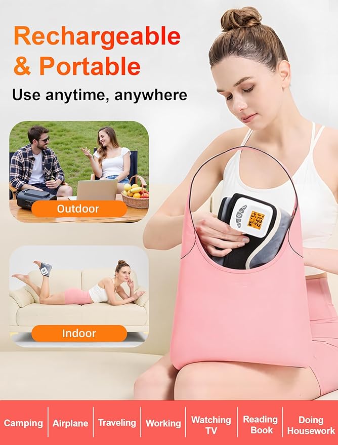 CAMECO 2-in-1 Cordless Ankle Massager with Heat for Achilles Tendinitis, 5000mAh & 104℉-140℉ Heated Ankle Heating Pad with Massage for Arthritis Pain Relief, Portable Heated Foot Warmer Wrap