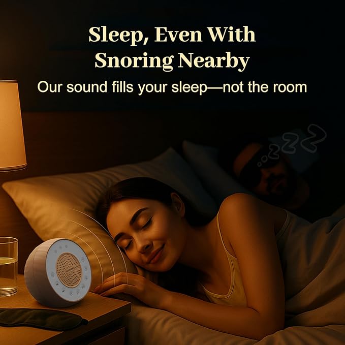Housbay White Noise Sound Machine for Sleeping, 31 Soothing Sounds, Small Sleep Machine for Adults, Wood Grain Design for Bedroom & Noise Canceling - Bloomnest