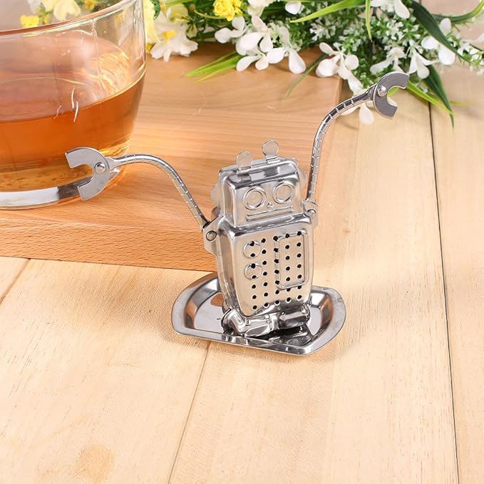 Food 8/20 Stainless Steel Loose Leaf Tea Infuser, Cute Animal Shape Infuser, Strainer, with Long Chain Hook to Brew Loose Leaf Tea, Spices and